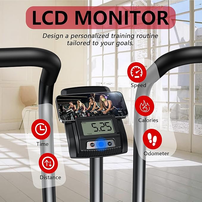 Air Bike, Wenoker Exercise Bike Air Resistance Stationary Bike for Home, Indoor Bike with Dual Action Handlebars, APP Connection Customizable Monitor-StrideForce Fitness