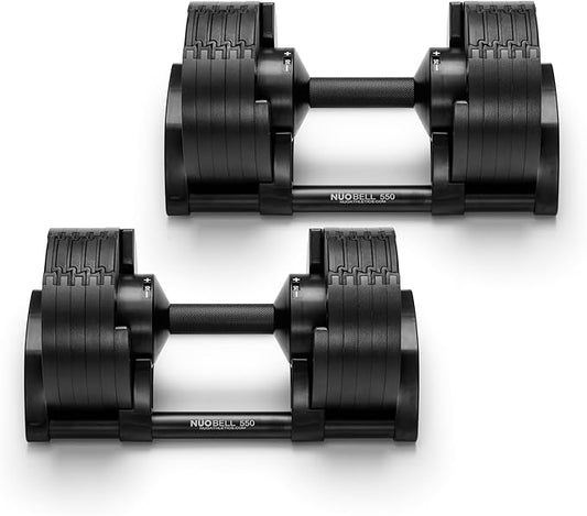 NÜOBELL® Adjustable Dumbbell Set, 5-50 LB or 5-80 LB, Easy Twist 2024-25 Model, All-In-One Weights Set (Pair) for Home, Original Manufacturer-StrideForce Fitness