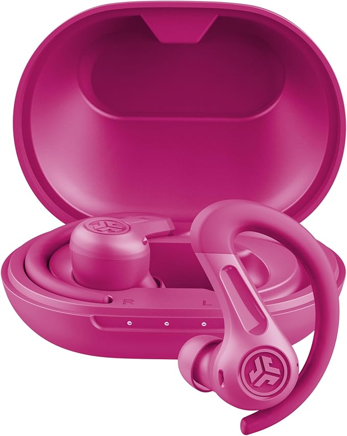JLab JBuds Sport ANC 4 True Wireless Bluetooth Earbuds + Charging Case, Pink, Swipe + Touch Controls, Hybrid Active Noise Cancelation, Multipoint Connect, Customized Settings App-StrideForce Fitness