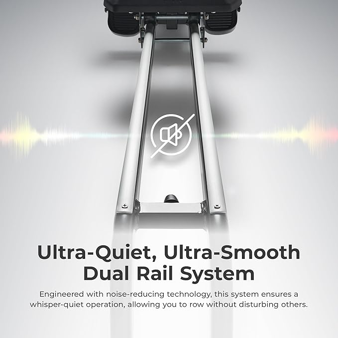Sunny Health & Fitness Magnetic Rowing Machine for Home Exercise, Quiet & Smooth Rower with Compact Storage and Optional Free SunnyFit App Connectivity-StrideForce Fitness
