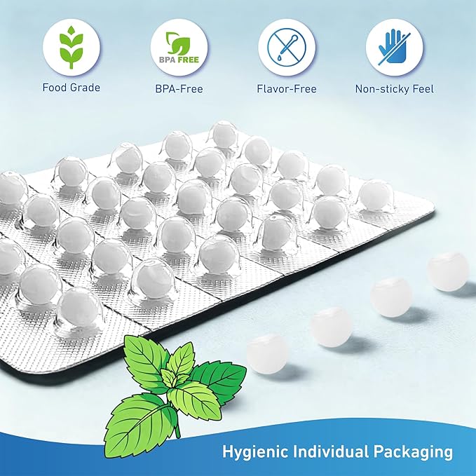 Orthodontic Wax for Braces, Dental Wax, Pre-Cut Bowl Shape Dental Strips, No Kneading Required, Individually Wrapped, Mint, 120 Count