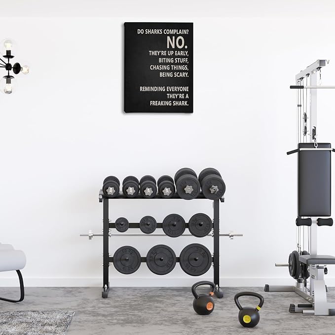 Rusenbao Gym Motivational Workout Wall Art, Home Gym Decor, Do Sharks Complain About Monday, Inspirational Workout Posters for Home Gym Decoration, 11x14 inch-StrideForce Fitness