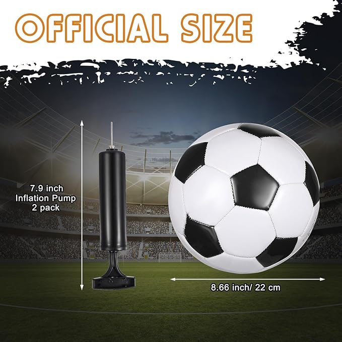 12 Pcs Soccer Balls for Teen Adult Bulk Deflated Soccer Ball with Pump Size 5 Indoor Outdoor Training Practice for School Sports Game Birthday Gifts Party Back to School-StrideForce Fitness