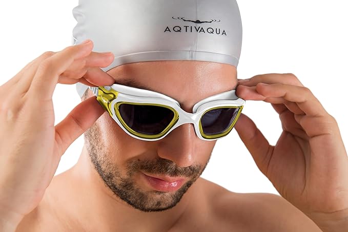 AqtivAqua Swimming Goggles, DX Wide View Swim Goggles for Adult Men Women, Anti Fog No Leaking-StrideForce Fitness