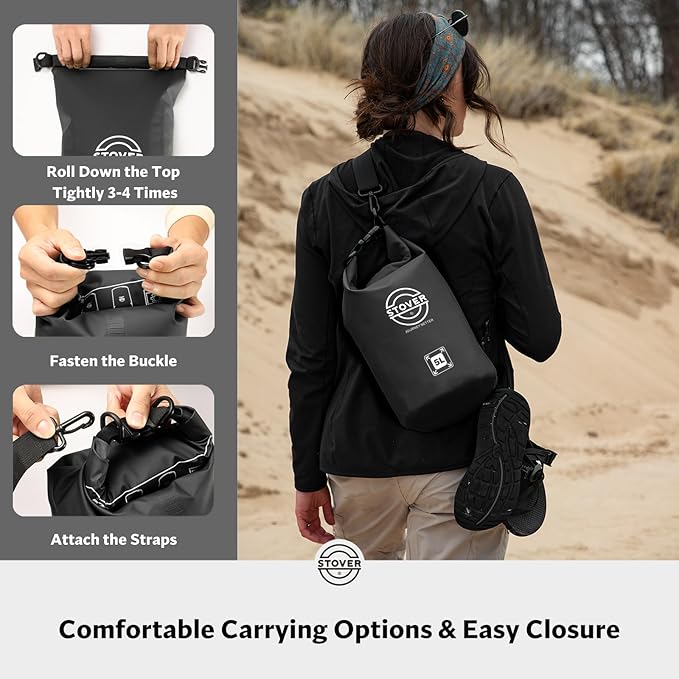STOVER 5/10/25/30/40/55L Waterproof Backpack- Floating Dry Bag for Kayaking, Travel, Beach, Hiking, & Camping, Men/Women-StrideForce Fitness