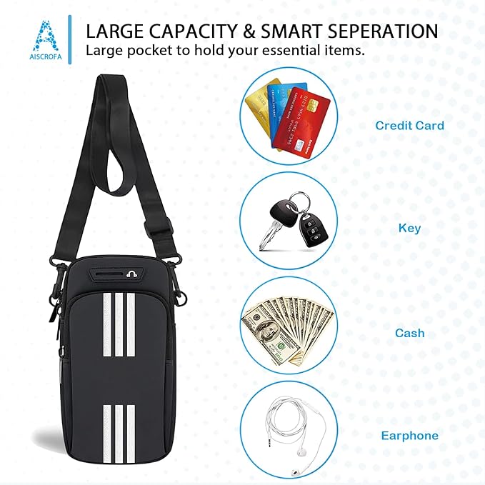 Running Armband, Cell Phone Purse Small Crossbody Bags for Women Men Kids Pouch for iPhone 15/14/13 pro/Plus/xs/xr/xs max, Galaxy S22 Ultra and More-StrideForce Fitness