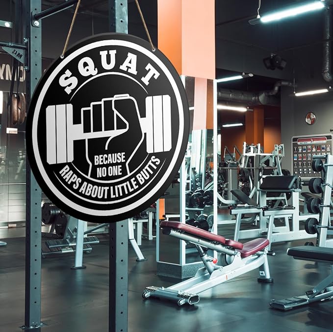 Gym Sign Decor, Home Gym Sign, Funny Gym Decorations, Workout Room Fitness Room Decor Gym Sign Decoration, Gym Bodybuilding Gift for Trainer Exercise Lover Men, Because No One-StrideForce Fitness