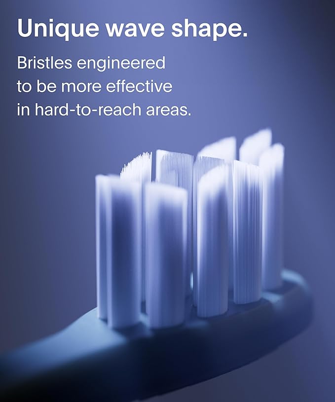 SURI Recyclable Plant-Based, Electric Toothbrush Heads - Built-in Tongue Scraper, Long Lasting Replacement Heads | Compatible Only Sonic Electric Toothbrush - Sunset Bloom, Pack of 3