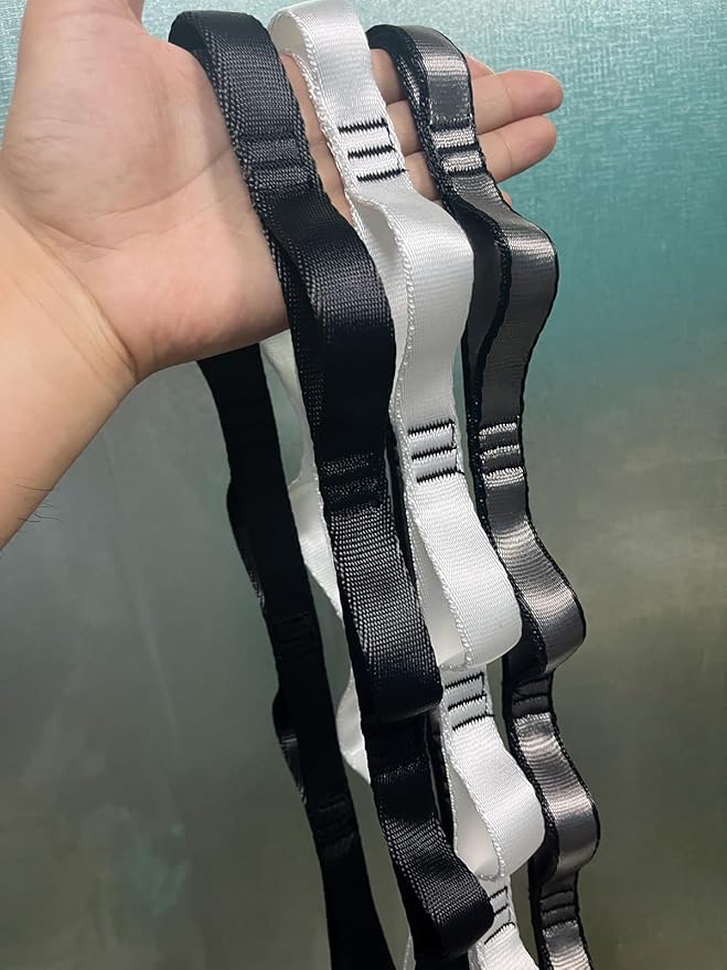 2PCS 5.9ft Long Nylon Daisy Chain Straps for Aerial Yoga Hammock Swing Adjustable Aerial Silk Extender Hanging Rope for Aerial Yoga Belts 180cm-StrideForce Fitness