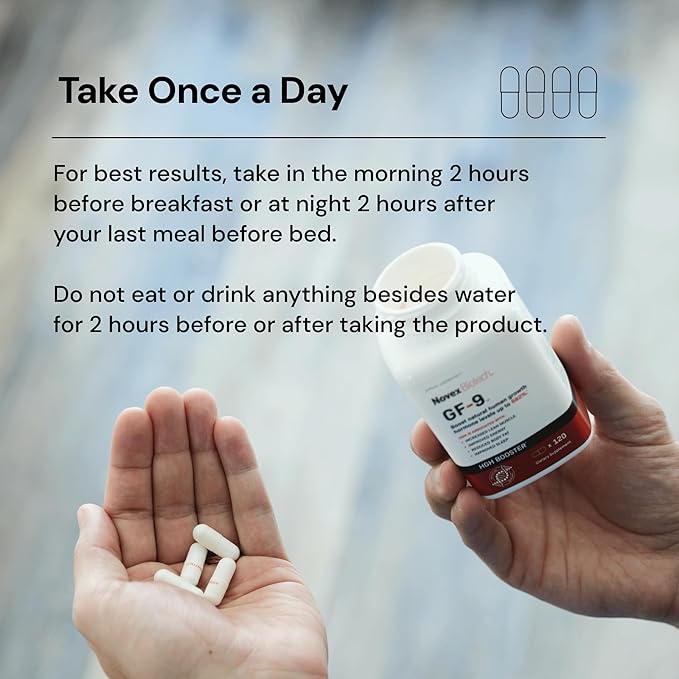 Novex Biotech GF-9 – HGH Boosting Supplement for Men – Workout Complex for Men – Support Energy, Endurance, Sleep, 120 Ct (30-Day Supply)-StrideForce Fitness