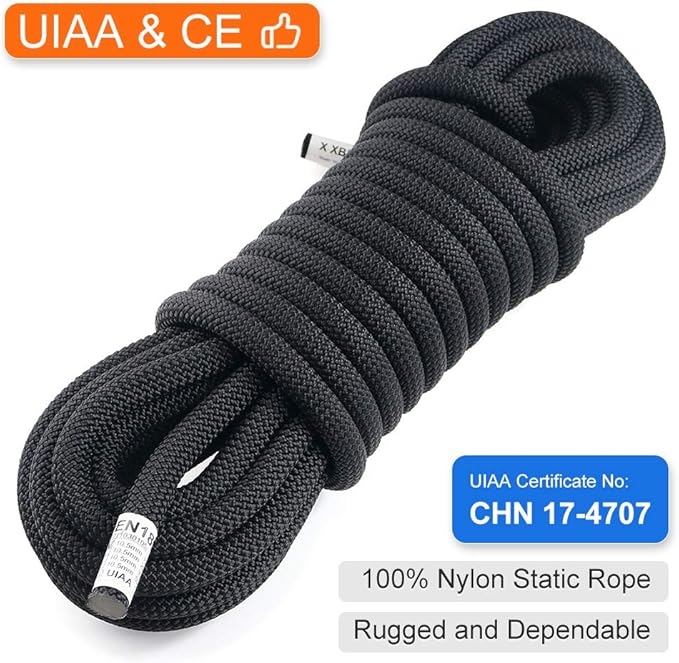 X XBEN Outdoor Climbing Rope 10M(32ft) 20M(64ft) 30M(96ft) 50M(160ft) 70M(230ft) 152M(500FT) 352M(1000FT) Static Rock Climbing Rope for Escape Rope Ice Climbing Equipment Fire Rescue Parachute-StrideForce Fitness