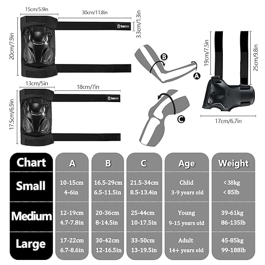 Skating Protective Gear Adult Knee and Elbow Pads Wrist Guards for Roller Skating Skateboarding, Skate Pads Adult Knee Pads for Men Women Black-StrideForce Fitness