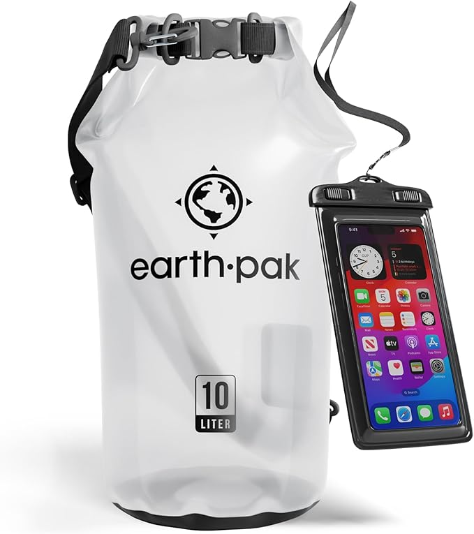 Earth Pak Waterproof Dry Bag - Roll Top Waterproof Backpack Sack Keeps Gear Dry for Kayak with Waterproof Phone Case-StrideForce Fitness