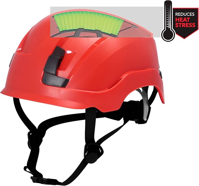 GE Safety Helmet, Impact Absorbing Tech, Adjustable Ratchet, ANSI Type 1, Memory Foam Padding, Hard Hats Protection, Lightweight, Durable, Chin Strap, Comfortable Fit OSHA Approved-StrideForce Fitness