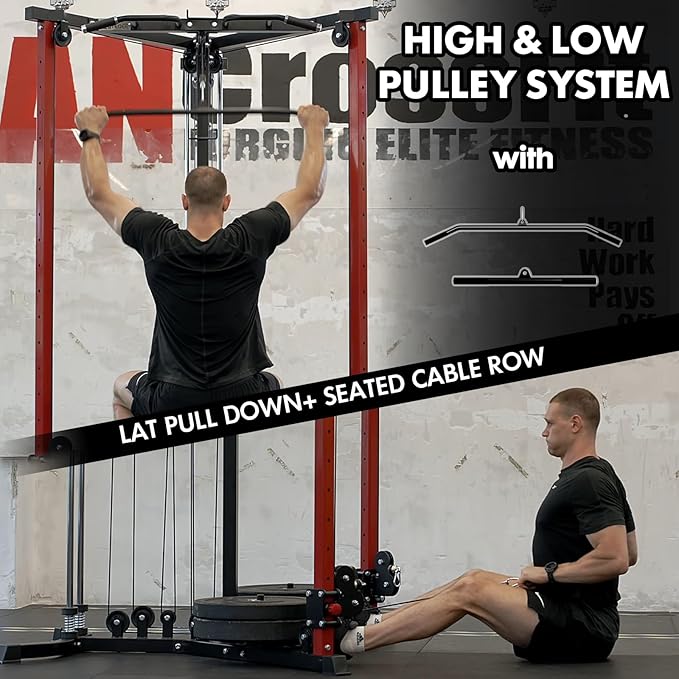 Mikolo Cable Crossover Machine, Functional Trainer with 17 Adjustable Positions, Home Gym Equipment with High and Low Pulley System for LAT Pulldowns and Seated Cable Row, Cable Fly Machine-StrideForce Fitness