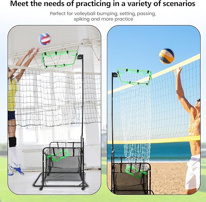 Volleyball Setter Trainer Net with Adjustable Height and Angle for Indoor and Outdoor Practice, Perfect Target Net for Setting, Serving, and Spiking Training Equipment-StrideForce Fitness