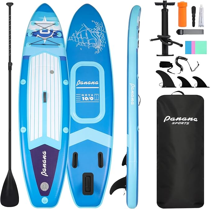 Panana Inflatable Stand Up Paddle Board, 10'x31 x6 SUP with Premium Paddle Board Accessories Kit, Anti-Slip EVA Deck for Adults Youth of All Skill Levels-StrideForce Fitness