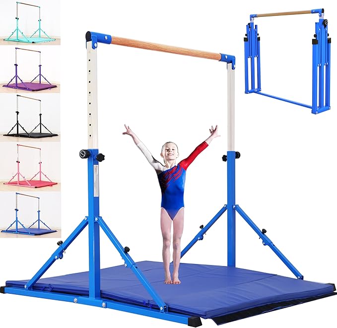 4FT/5FT Gymnastic Bar Set Gymnastics Horizontal Bar Gymnastics Kip Bar for Kids Home Use-StrideForce Fitness