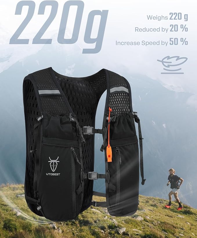 UTOBEST Upgrade Running Hydration Vest 10L, Running Backpack for Women Men Multi-Functional Storage, Adjustable Water Vest for Trail Marathon Race Jogging Cycling-StrideForce Fitness