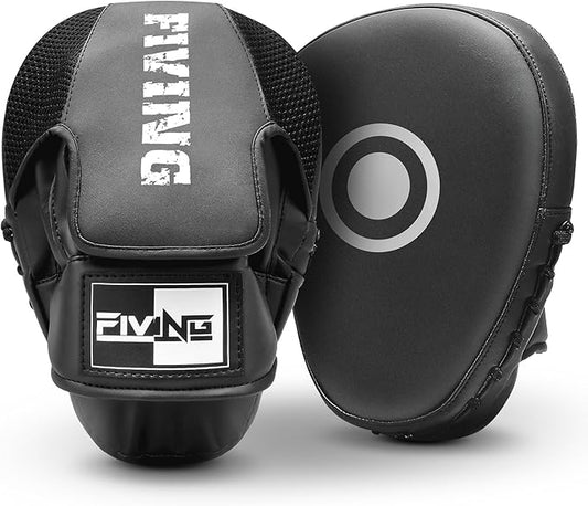 Boxing Pads for Men, Women, & Kids, Leather Focus Mitts for Martial Arts, Boxing Training, Curved Punch Mitts for Karate, Kickboxing,Muay Thai, Taekwondo-StrideForce Fitness