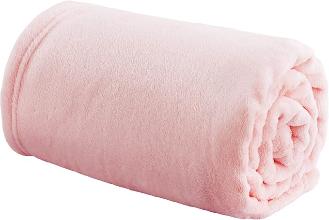 Bedsure Bedding Fleece Blanket for Girls and Boys - Soft Cozy Cute Small Throw Blankets for Travel, 43x55 Inches, Pink-StrideForce Fitness