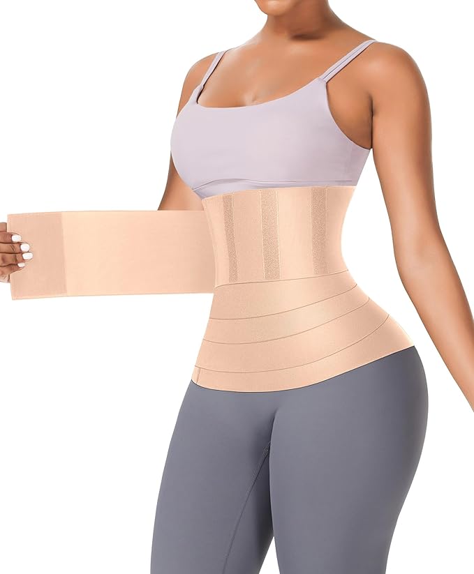 FeelinGirl Waist Trainer for Women Trimmer Belt Waist Cincher Tummy Wrap Plus Size Snatch Me Up Bandage Body Shaper-StrideForce Fitness