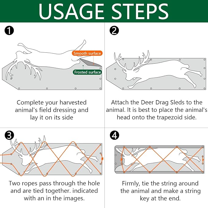 Tlswshsy Deer Drag Sleds-Multi-Purpose Utility Sled for Hauling Ice Fishing Supplies, Fire Wood, Duck Hunting, Fishing Gear and Accessories (1)-StrideForce Fitness