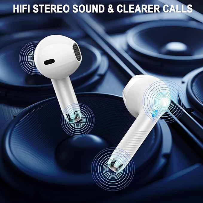 Wireless Bluetooth 5.4 Earbuds, Ear Buds LED Power Display Headphones 6D Stereo, Bluetooth Earbuds in-Ear Noise Cancelling Mic, 40H Playback Mini Case IP7 Waterproof Sports Earphones for Android iOS-StrideForce Fitness