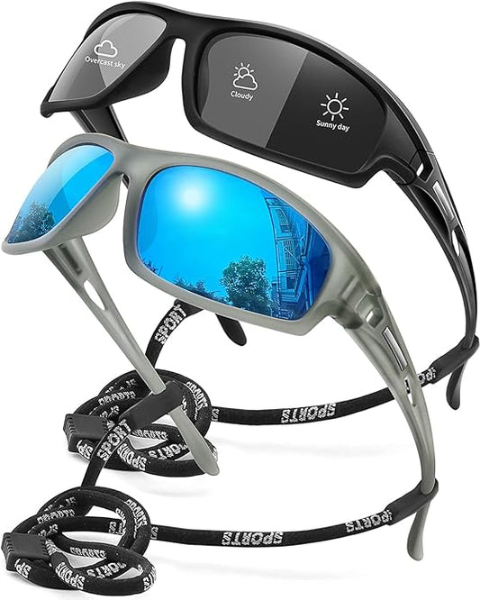 Polarized Sports Sunglasses for Men 100% UV Protection Wrap Around Unbreakable Sun Glasses for Fishing Driving-StrideForce Fitness