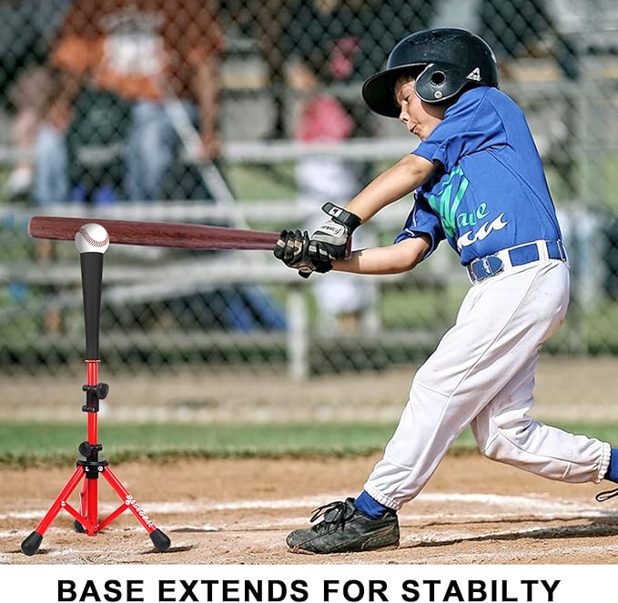 Baseball Tee for Kids,Batting Tee,Softball Tee,Youth Hitting Tee,Teeball Tee,Travel Tee,Easy Adjustable Height-StrideForce Fitness