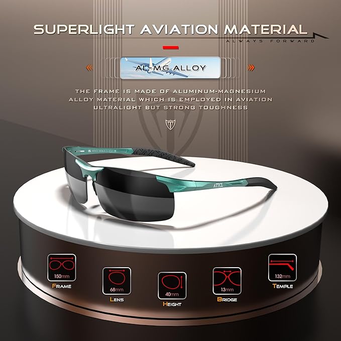 ATTCL Men's Sports Polarized Sunglasses Men for Driving running Fishing Golf - UV Protection Sun glasses Metal Frame-StrideForce Fitness