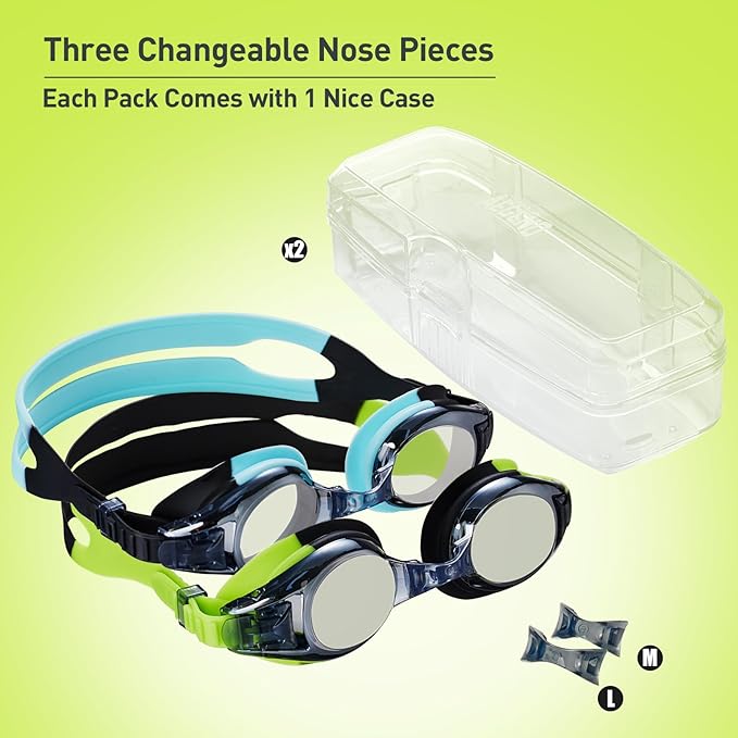Aegend 2 Pack Kids Goggles, Swimming Goggles for Kids Age 4-16 Boys and Girls Youth, Anti-Fog Waterproof Anti-UV Pool Goggles-StrideForce Fitness