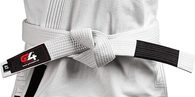 G4 VISION Jiu Jitsu Belt BJJ Belts Brazilian Adult A1 A2 A3 A4 Black Brown Purple Blue White-StrideForce Fitness