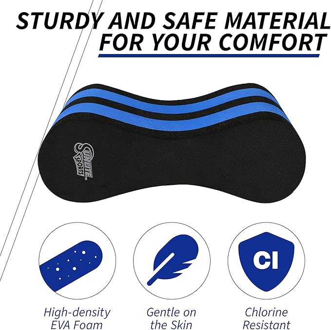 Sunlite Sports EVA 5-Layer Pull Buoy Leg Float - Pool Training Aid, Legs and HIPS Support for Adults, Kids, and Beginners, for Swimming Stroke-StrideForce Fitness