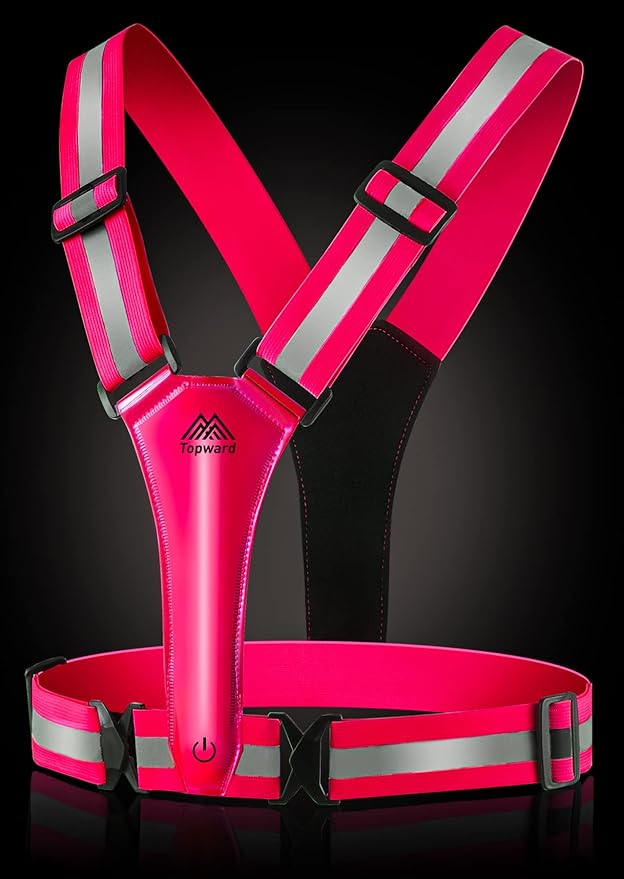 LED Reflective Vest Safety Gear, Light Up Vest for Night Walking Cycling, High Visibility Running Vest with Reflective Strips-StrideForce Fitness