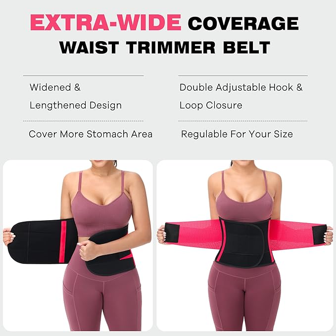 VENUZOR Waist Trainer Belt for Women - Waist Cincher Trimmer - Slimming Body Shaper Belt - Sport Girdle Belt (UP Graded)-StrideForce Fitness