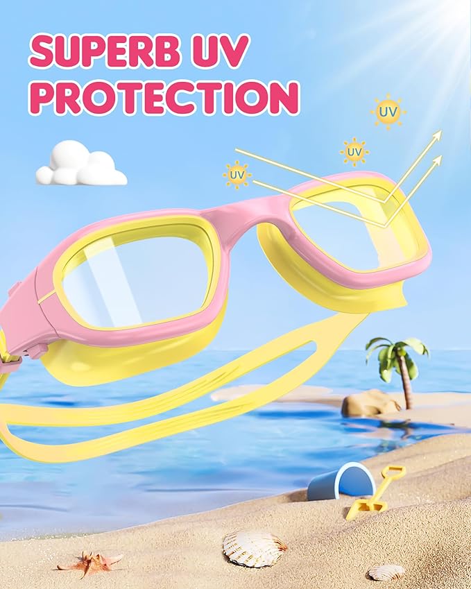 Kids Swim Goggles,Swimming Goggles for Kids 6-14, Anti-Fog UV Protection Pool Glasses for Boys Girls-StrideForce Fitness