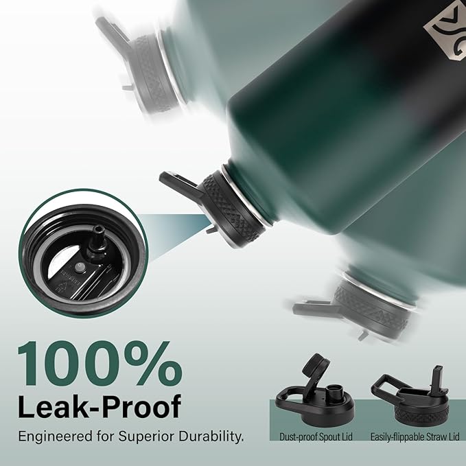 1 Gallon Water Bottle Insulated | Thickened Stainless Steel Vacuum Metal Water Jug | Portable Sports Large for Gym and Hiking with Straw, Carrier Bag, Handle Strap | BPA-Free 128 oz-StrideForce Fitness