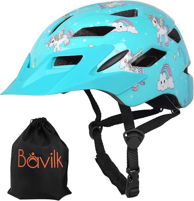 Kids Bike Helmet,Bavilk Kids Boys Girls Bike Helmets with LED Light Detachable Visor Children Youth Teen Multi-Sport for Skating Cycling Scooter Skateboard Adjustable & Lightweight 19.7"-22.4"-StrideForce Fitness