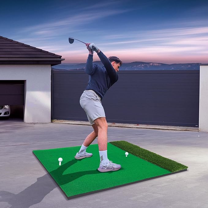 Upgrade Multi-Function Golf Hitting Mat – MyVoice 5x4ft Thickened Mat with Interchangeable Turf, Durable Non-Slip Base for Indoor & Outdoor Practice, Ideal for Golfers of All Levels-StrideForce Fitness