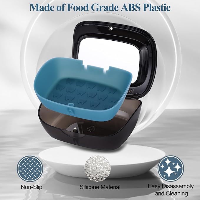 Double Layer Aligner Case Retainer Case With Mirror, Retainer Holder With Remover Tool And Cleaning Brush With Vent Holes Compatible With Aligner Case, Retainer Case,Orthodontic Supplies Case