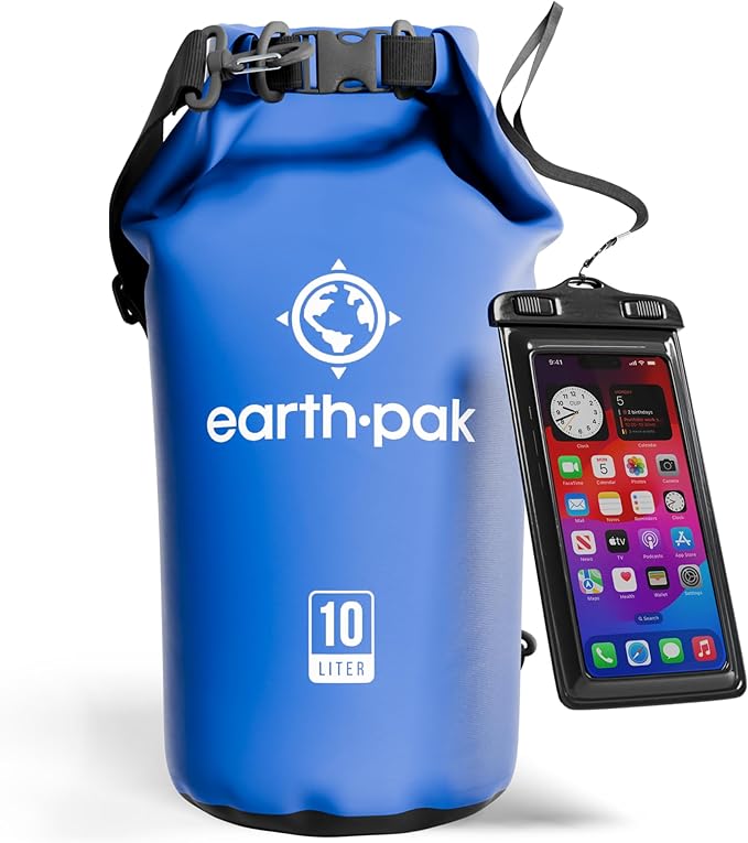 Earth Pak Waterproof Dry Bag - Roll Top Waterproof Backpack Sack Keeps Gear Dry for Kayak with Waterproof Phone Case-StrideForce Fitness
