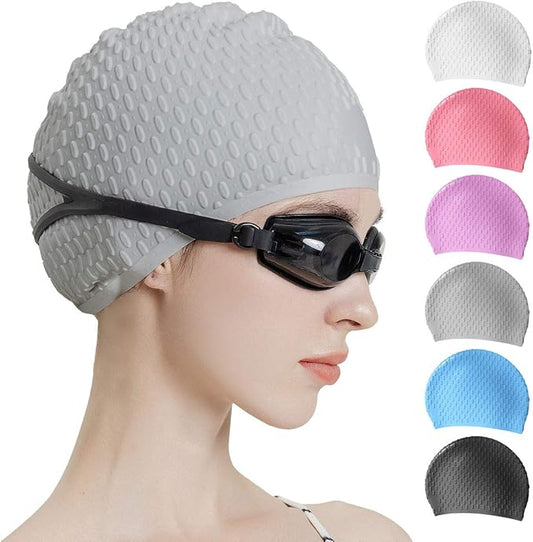 Tripsky Silicone Swim Cap,Comfortable Bathing Cap Ideal for Curly Short Medium Long Hair, Swimming Cap for Women and Men, Shower Caps Keep Hairstyle Unchanged…-StrideForce Fitness