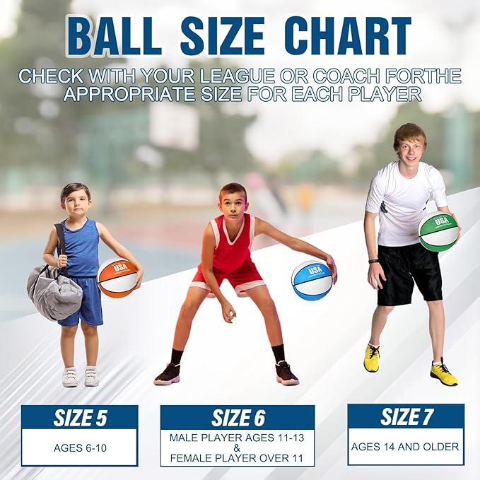 HyDren 12 Pcs Basketballs Bulk with Pump Donation Supplies Size 5/6/7 Deflated Basketball for Outside Sport Operation Machine Stitched Ball-StrideForce Fitness