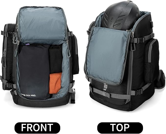 65L Ski Boot Bag,Large Duffle Travel Bag,1680D Nylon Waterproof Padded Ski Boot Bag Backpack For Women Men Kids-StrideForce Fitness