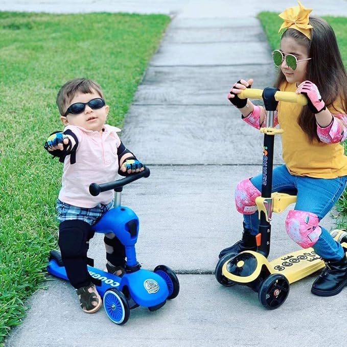 Soft-Style Kids Knee and Elbow Pads with Bike Gloves, Flexible Impact-Resistant Gear for Ages 2-11, Designed for Balance Bikes, Roller-Skating, and Skateboarding-StrideForce Fitness