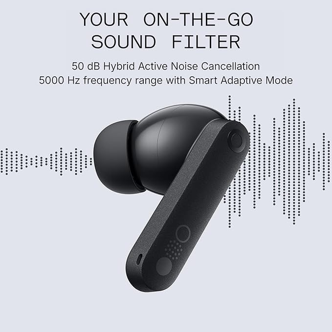 CMF Buds Pro 2 Wireless Earbuds with Smart Dial, 50dB Hybrid Noise Cancelling Earbuds Wireless Bluetooth 5.3, 11mm Bass with LDAC, 6 Hi-Res Audio Mics, 43H Playtime, Fast Charging Case, Dark Grey-StrideForce Fitness