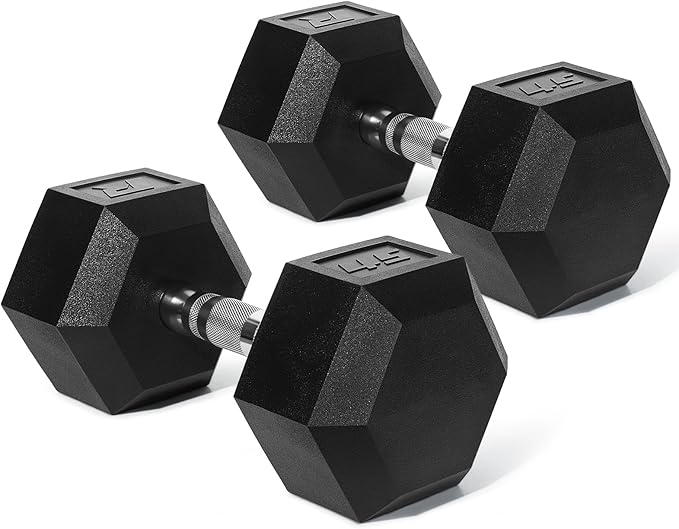 RitFit 5-650 LBS PVC Encased Hex Dumbbell Sets with Optional Rack for Home Gym, Hand weight with Chrome Handle for Strength Training, Workouts-StrideForce Fitness