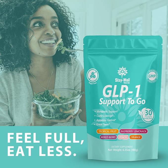GLP-1 Supplement | Natural GLP-1 Production | GLP 1 Booster Drink Mix to Control Appetite and Cravings | Great Tasting Metabolic Support - Yerba Mate, Garcinia Cambogia, Berberine [Variety, 30ct]-StrideForce Fitness