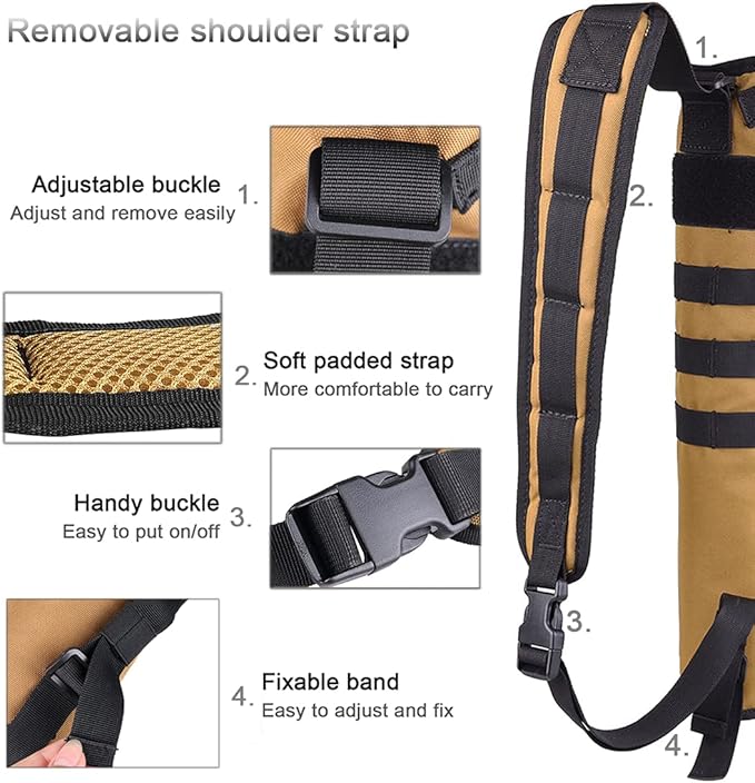 KRATARC Archery Lightweight Back Arrow Quiver Dual Use Foldable Compact Hip Arrows Bag with Molle System Hanged for Target Shooting-StrideForce Fitness